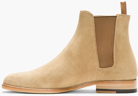 New pure handmade custom mens beige chelsea suede leather boots in leather sole. Men Chelsea Beige Slip On Suede Leather Boots Shoes on Luulla