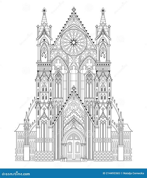 Dibujo De Fantasía De Castillo Gótico Arquitectura Medieval En Europa Occidental Página En