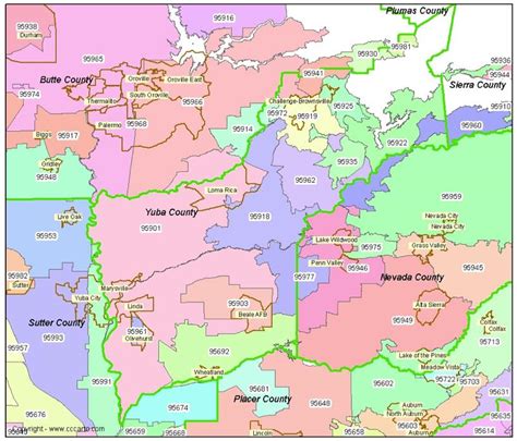 Yuba County Zip Codes Marysville Ca Zip Code Boundary Map