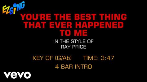 Ray Price You Re The Best Thing That Ever Happened To Me Karaoke Ez Sing Youtube