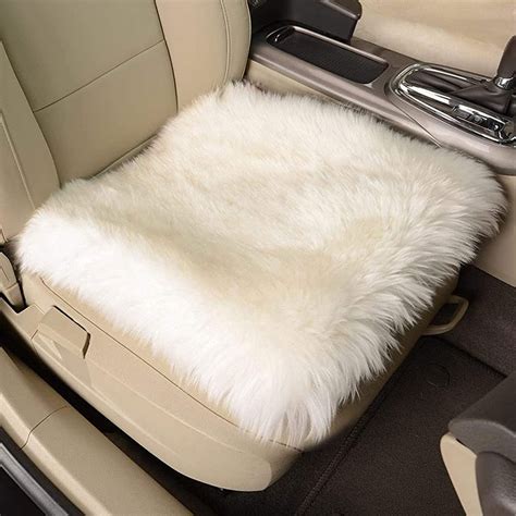okayda square real sheepskin car seat cover automobile front seat cushion non slip universal fit