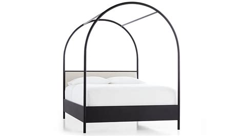 Canyon Queen Arched Canopy Bed With Upholstered Headboard Crate And
