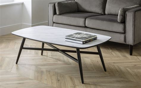 Marble effect coffee table with gold legs. Caruso Marble Effect Coffee Table | Julian Bowen Limited