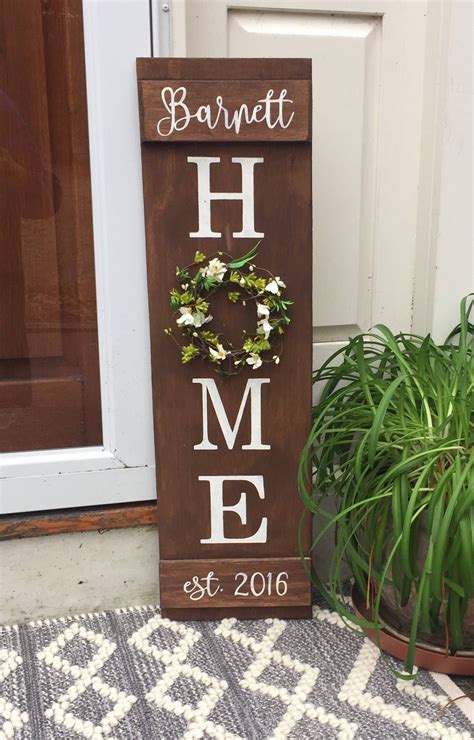 personalized sign, home sign, custom name sign, established sign, spring sign, wooden sign, real 
