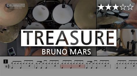 036 Treasure Bruno Mars Pop Drum Cover Score Book Sheet