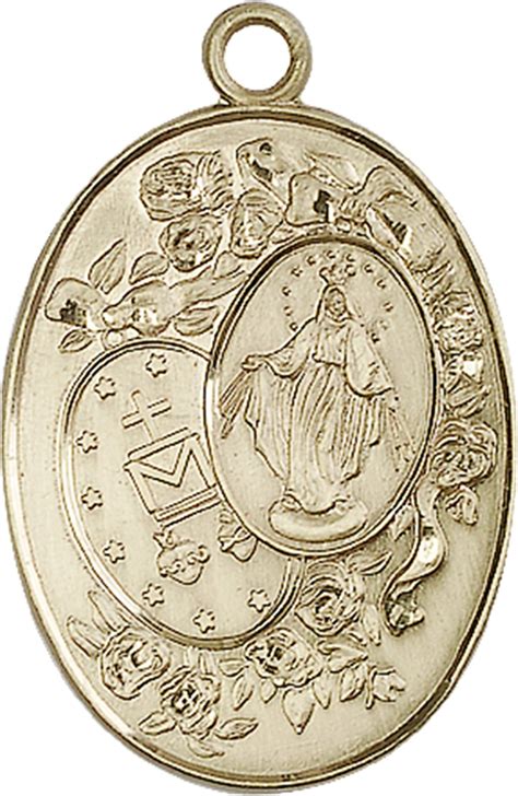 14kt Gold Miraculous Medal 1 38 X 78 Ewtn Religious Catalogue