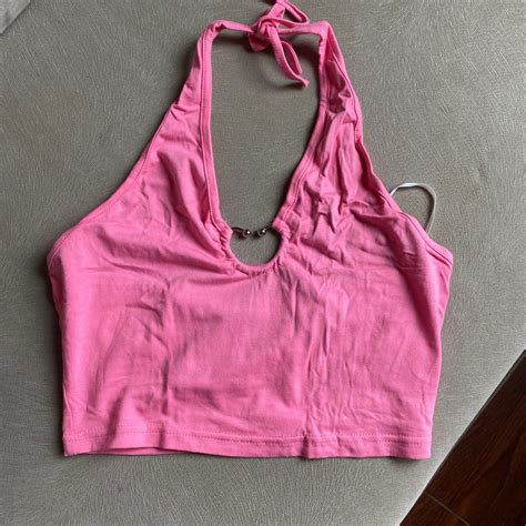 Pink Backless Halter Top On Carousell
