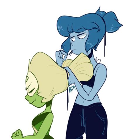 Lapis And Peridot With Ponytails By Blushmallet Steven Universe Steven Universe Steven