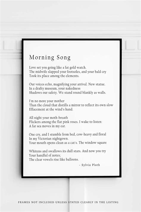 Sylvia Plath Poem Morning Song Print Library Art Writers Etsy Uk