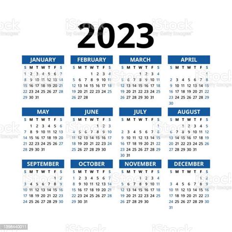 Vetores De Projeto De Calendário 2023 Ano Parede Quadrada Vetorial Em