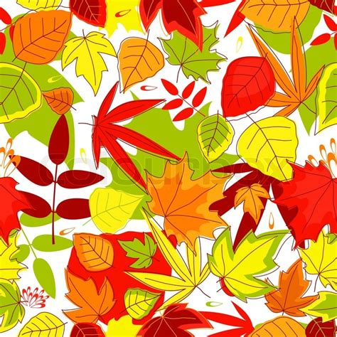 Autumnal Seamless Pattern Stock Vector Colourbox