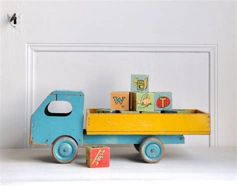 Vintage Wooden Toy Truck Toys Homemade Kids Toys Wooden Toy Trucks