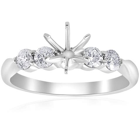 Shop 14k White Gold 12 Ct Tdw Diamond Semi Mount Engagement Ring