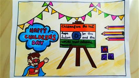 Easy Childrens Day 2020 Poster Drawingchildren Day Drawing Ideas For