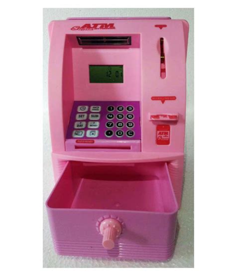 Money Saving Bank With Electronic Lock With Atm Piggy Bank Pink Buy