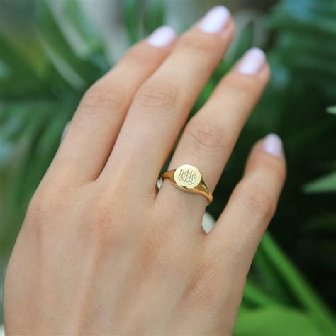 14k Signet Ring Personalized Ring Monogram Ring Gold Ring Personalized