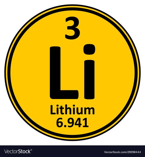 Periodic Table Element Lithium Icon Royalty Free Vector
