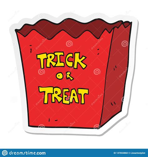 Sticker Of A Cartoon Trick Or Treat Bag Stock Vector Illustration Of