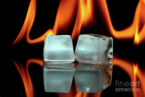 Ice Cubes On Fire Photograph By Pics For Merch