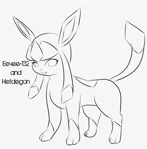 Pokemon Glaceon Coloring Pages Sketch Coloring Page Line Art Png