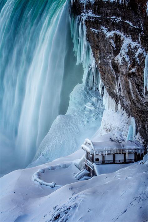 Niagara Falls Winter Scenery Waterfall Niagara Falls