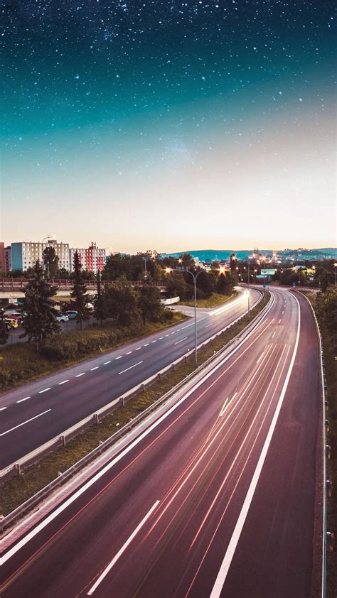 Highway Long Exposure Photography Wallpaper Backiee