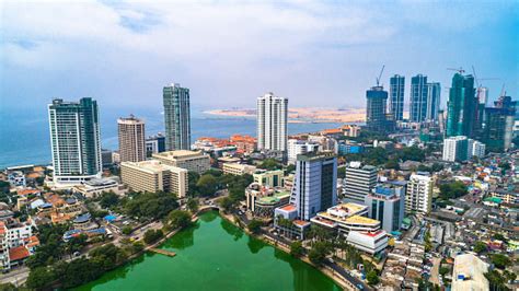 Aerial Colombo Commercial Capital And Largest City Of Sri Lanka Stock