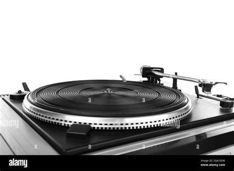 Vintage Turntable Vinyl Record Player Isolated On White Stock Photo Alamy