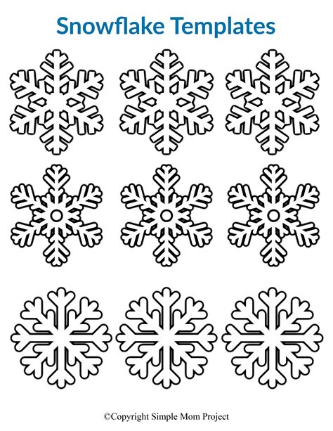 Free Printable Small Snowflake Templates Simple Mom Project