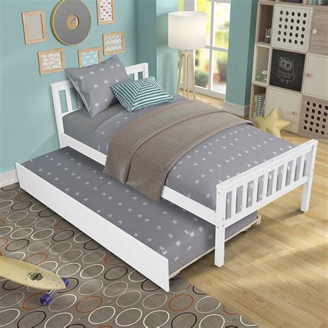 twin bed with trundle wood platform bed frame with headboard and footboard captains
