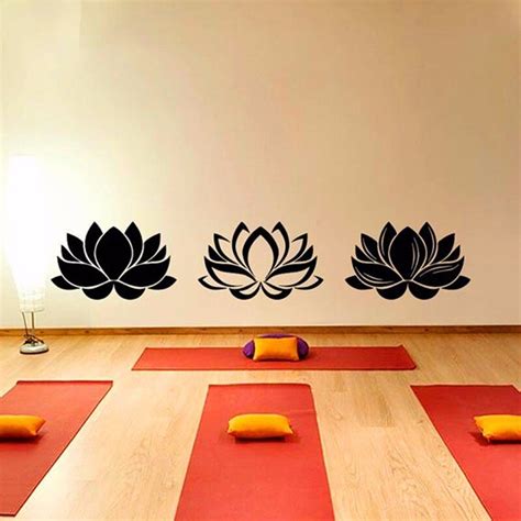 Lotus Flower Yoga Wall Sticker Lotus Wall Art Flower Floral Living Room