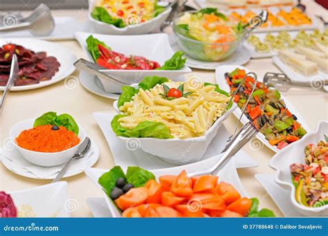 Colorful Fresh Salads On The Table Stock Photo Image Of Table Salad