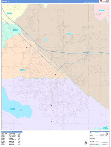 Wall Maps Of Nampa Idaho
