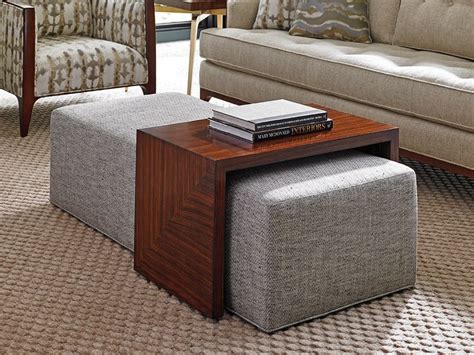 Take Five Broadway Cocktail Ottoman W/Slide | Lexington ... The faux leather ottomans slide under the corners of the coffee table when not in use.