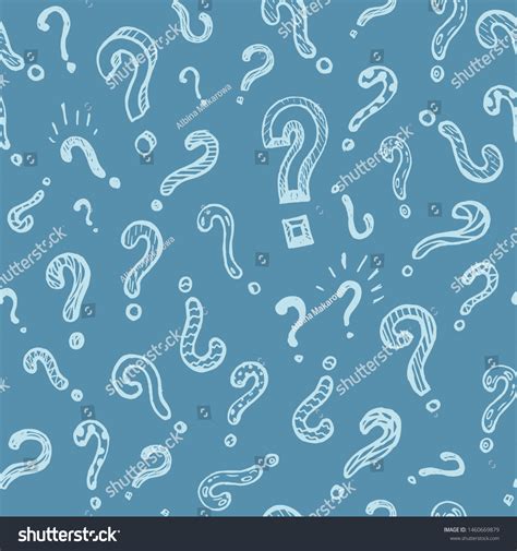Seamless Pattern Handwritten Question Marks On Stock Vector Royalty