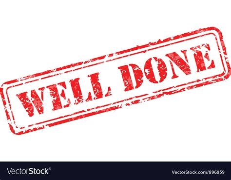 Well Done Rubber Stamp Royalty Free Vector Image