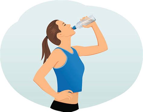 Girl Drinking Water Illustrations Royalty Free Vector