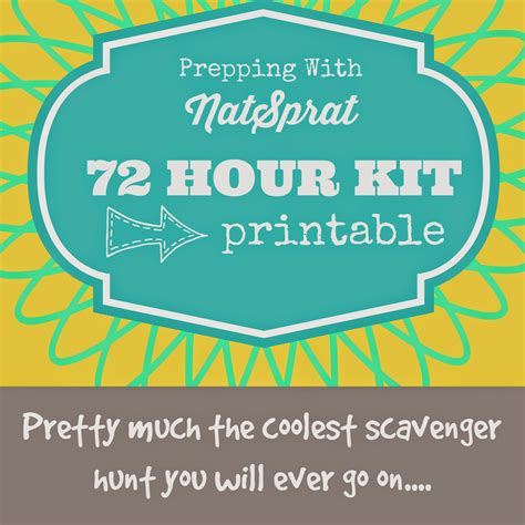 Prepping With NatSprat: 72 Hour Kit Printable
