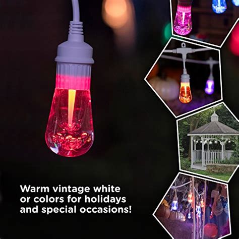 Enbrighten Vintage Seasons Café Lights Outdoor String Lights White