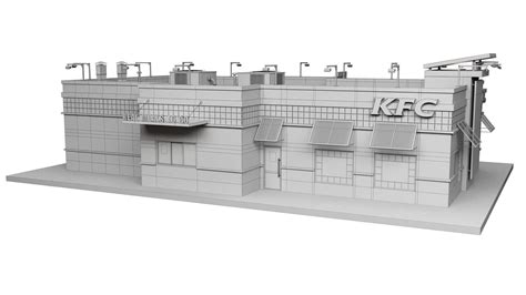 Kfc Building And Parking D Model Cgtrader