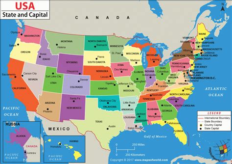 Map Of America States And Capitals Map Of Usa With States And Their