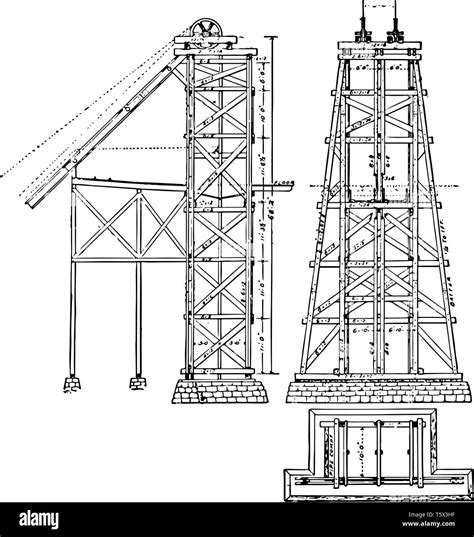 Mining Headgear Hoist Tower Is A Wood Or Steel Frame Carrying Hoisting
