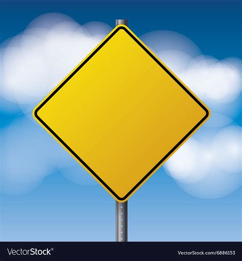 Yellow Blank Road Sign Royalty Free Vector Image