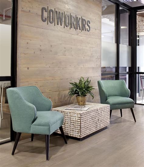Biophilic design is a design trend that focuses on the natural world. Inside Cowork | Office reception area, Modern office ...