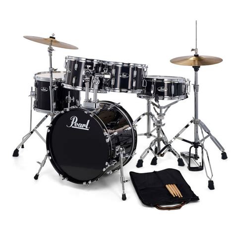 Pearl Roadshow Junior 5pc Drum Kit W Hardware And Cymbals Jet Black