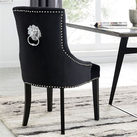 Great for a desk, too! Lion Dining Chair Black | Door Knocker Black Chair | Black ...