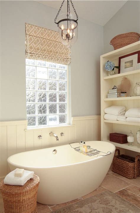 If they're near the tub or shower, waterproof blinds or durable shades that resist moisture are a good idea. 21 Ideas for Modern Bathroom Window Treatment Over Tub ...