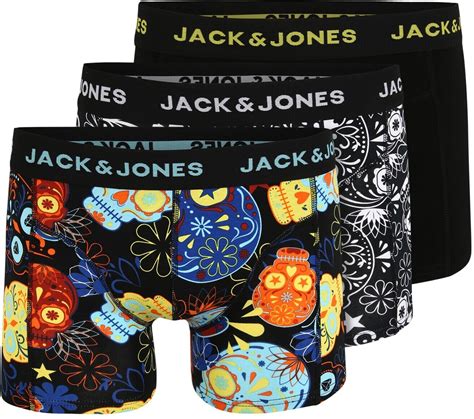 Jack And Jones 3 Pack Jacsugar Skull Trunks Noos 12185485 Black Au