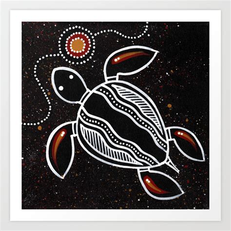 Authentic Aboriginal Art Sea Turtles Art Print Ph