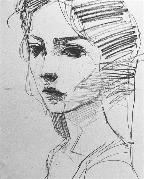 A Drawing Of A Womans Face With Lines On The Forehead And Shoulders